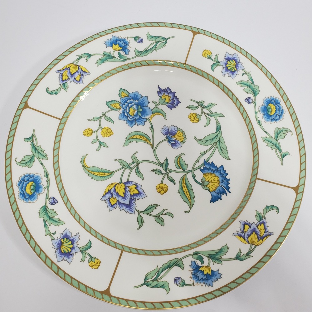 Villeroy‎ & Boch Columbia Cake Platter 12" White Blue Floral Bone China